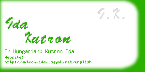 ida kutron business card